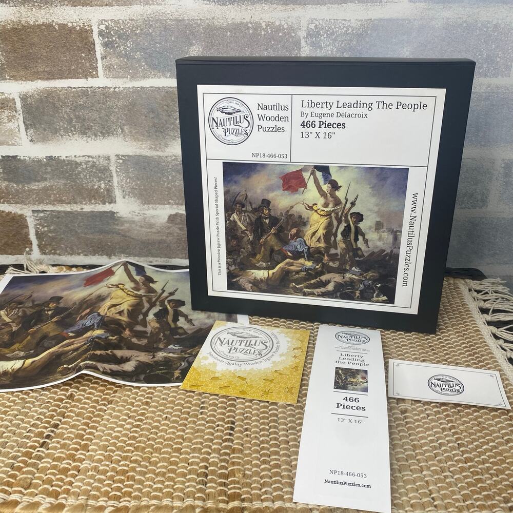 Nautilus Wooden Puzzle Liberty Leading The People Eugene Delacroix 466 piece